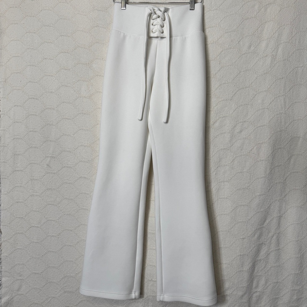 MICHI White Lace-Up Track Pants Small - Picture 3 of 5